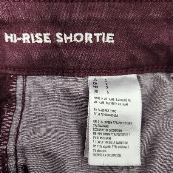 American Eagle Outfitters AEO Shorts Womens Size 2 Hi-Rise Shortie Super Stretch - Picture 7 of 8